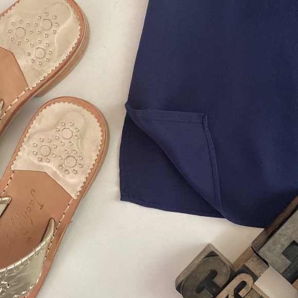 🌴LILLY PULITZER ‘Havana’ Embellished Silk Top in Navy - Picture 10 of 10